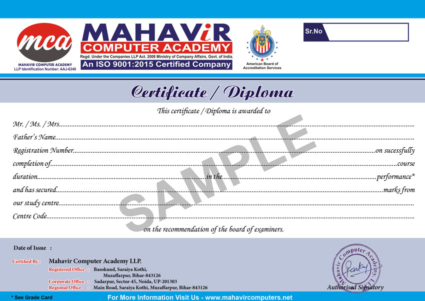 Certificate Sample