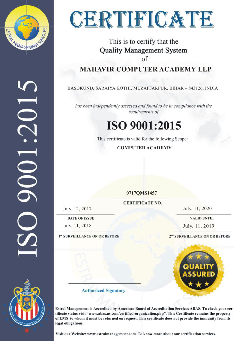 ISO Certificate
